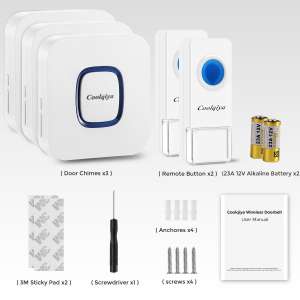 Coolqiya Weatherproof Wireless Doorbell Kit