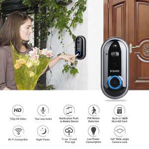 Debark WiFi Wireless Video Doorbell, lady pressing button