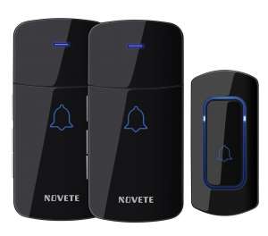 NOVETE wireless doorbell 2 receivers, 1 push button