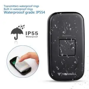Wireless Doorbell By Tenswall 2nd version Waterproof