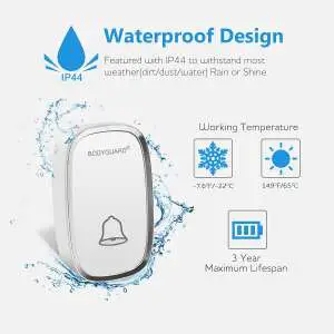Bodyguard Wireless Doorbell Waterproof